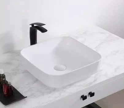 Раковина накладная CeramaLux 39 см D1303 белая