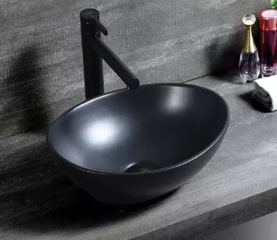 Раковина накладная CeramaLux 41 см 7138MB черная