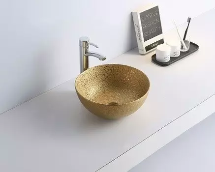 Раковина накладная CeramaLux 41 см 7226SJ золото