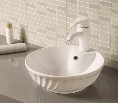 Раковина накладная CeramaLux 41 см 9074 белая