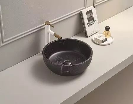 Раковина накладная CeramaLux 41 см C1111 черная