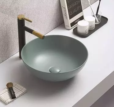 Раковина накладная CeramaLux 42 см 104MLG-6 зеленая матовая