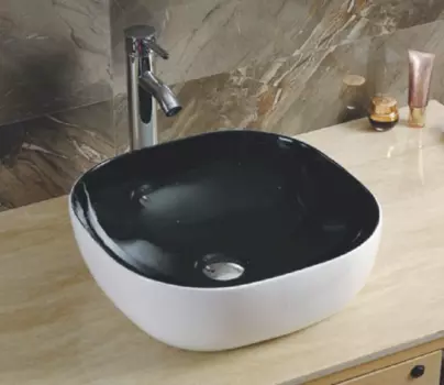 Раковина накладная CeramaLux 42 см 360 белая, черная