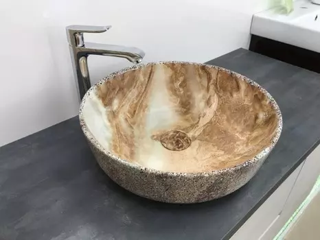 Раковина накладная CeramaLux 42 см 499 коричневая