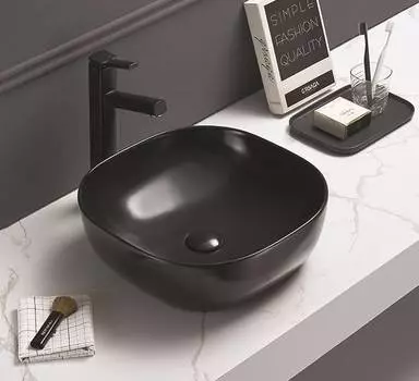 Раковина накладная CeramaLux 43 см 78107MB черная