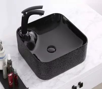 Раковина накладная CeramaLux 43 см D1305H004 черная