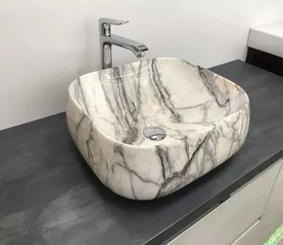 Раковина накладная CeramaLux 45 см 189 серая