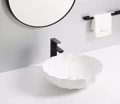 Раковина накладная CeramaLux 45 см 9073 белая