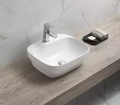 Раковина накладная CeramaLux 50 см 78597 белая глянцевая