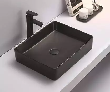 Раковина накладная CeramaLux 51 см 7050KMB черная матовая