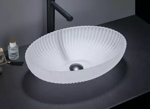 Раковина накладная CeramaLux 51 см GL49-JA белая матовая