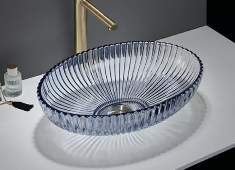 Раковина накладная CeramaLux 51 см GL49-L1 голубая