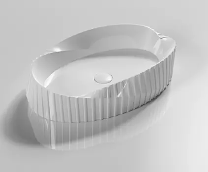 Раковина накладная CeramaLux 60 см 78750 матовая белая