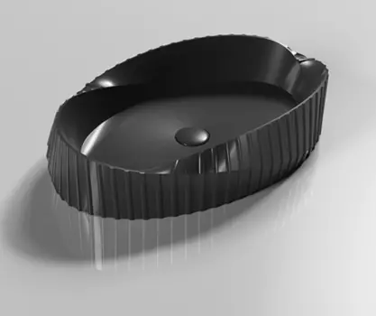 Раковина накладная CeramaLux 60 см 78750MB черная матовая