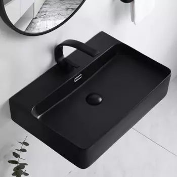 Раковина накладная CeramaLux 60 см 8145MB черная матовая