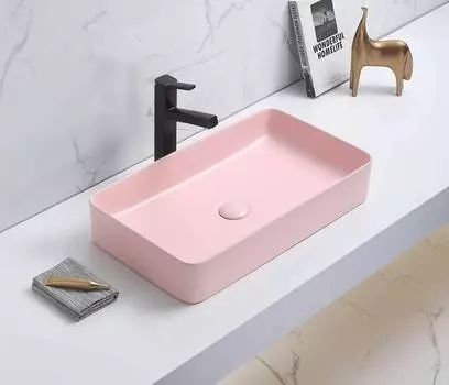 Раковина накладная CeramaLux 61 см 78189MP-3 розовая матовая