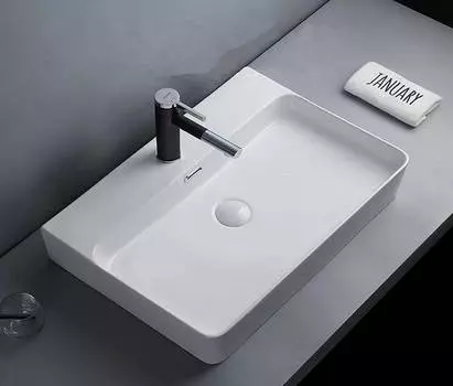 Раковина накладная CeramaLux 61 см D1338 белая