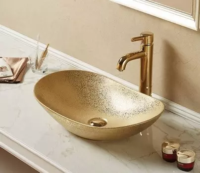 Раковина накладная CeramaLux 62 см 7811ASJ золото