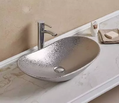 Раковина накладная CeramaLux 62 см 7811ASS серебро