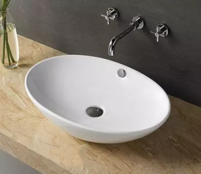 Раковина накладная CeramaLux 63 см D1104 белая