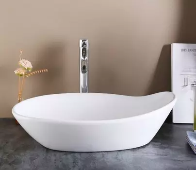 Раковина накладная CeramaLux 66 см 9052 белая