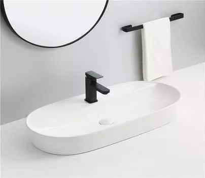 Раковина накладная CeramaLux 82 см D1347 белая