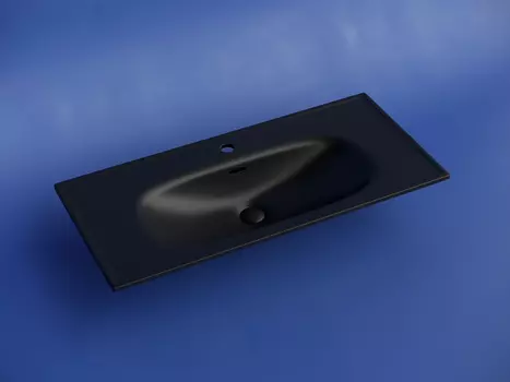 Раковина накладная Ceramica Nova SABO 11000x460x130 мм CN13003MB с отверстием под смеситель, черный матовый