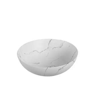 Раковина накладная Ceruttispa 40 см CR3301MMW2 мрамор матовая белая