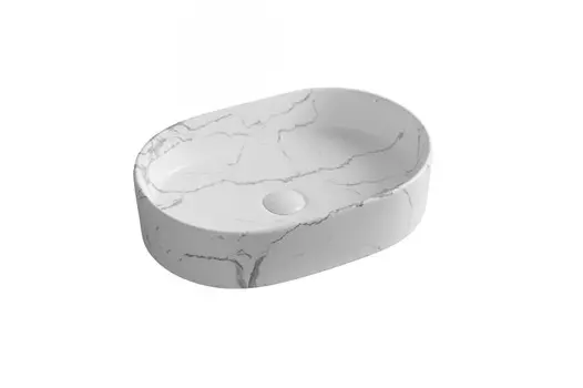 Раковина накладная Ceruttispa 50 см CR0055B MMW2 мрамор матовая белая