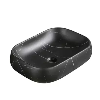 Раковина накладная Ceruttispa 57 см CR0086 MMB1 мрамор матовая черная