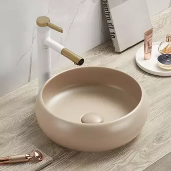 Раковина накладная Comforty 113MC 36 см капучино матовая