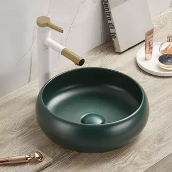 Раковина накладная Comforty 113MDG 36 см темно-зеленая