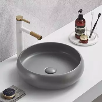 Раковина накладная Comforty 114MH 42 см светло-серая