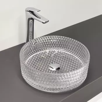 Раковина накладная Comforty 36 см CF21003 прозрачная