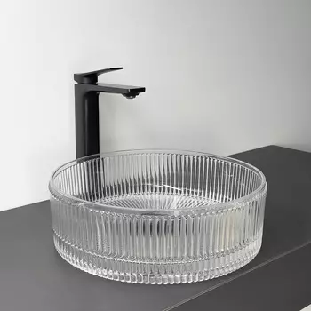 Раковина накладная Comforty 39 см CF21002S прозрачная