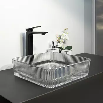 Раковина накладная Comforty 39 см CF22402 прозрачная