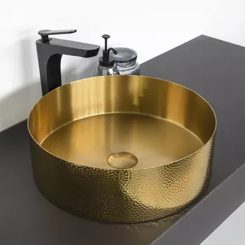 Раковина накладная Comforty 40 см CF8WBHD39G золото