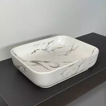 Раковина накладная Comforty 50 см N78109MWY-2 мрамор