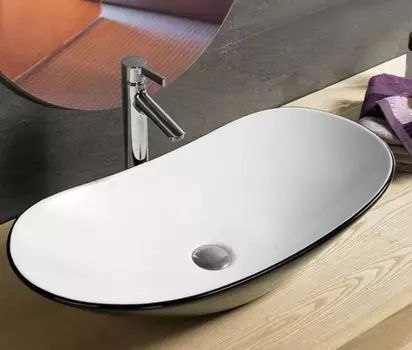 Раковина накладная Comforty 7811ABW черная-белая