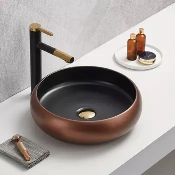 Раковина накладная Comforty 78650 42 см медь