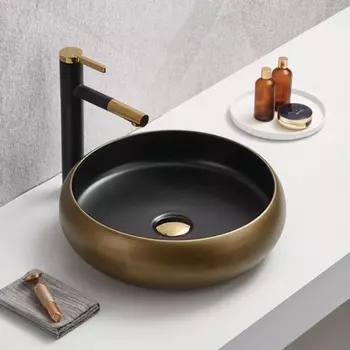 Раковина накладная Comforty 78651 42 см бронза