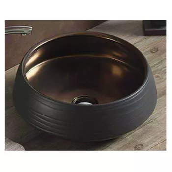 Раковина накладная Comforty J2091 черная-бронза