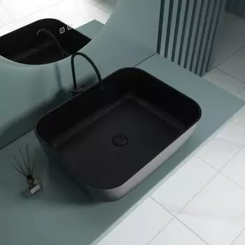 Раковина накладная Esbano ASTANES-N (matt black) 50 см ESRNASTANMB черная матовая