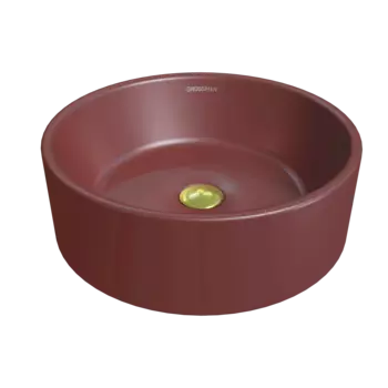 Раковина накладная Grossman 41 см GR-3013VIM бордовая матовая