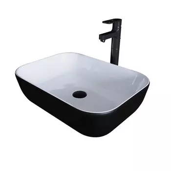 Раковина накладная Grossman GR-4041BW 46х32 черно-белый