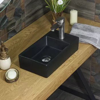 Раковина накладная Melana 41 см MLN-9048EYMB матовая черная