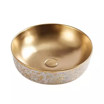 Раковина накладная Melana 42 см MLN-320364GSSt золото