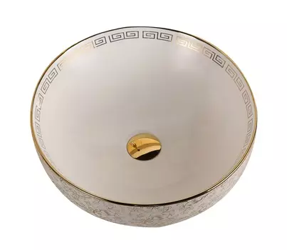 Раковина накладная Milleau BOUTIQUE 42 см MU0098-EWS белая глянцевая, серебро