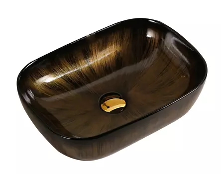 Раковина накладная Milleau BOUTIQUE 46 см MU0078B-GBG черная, золото