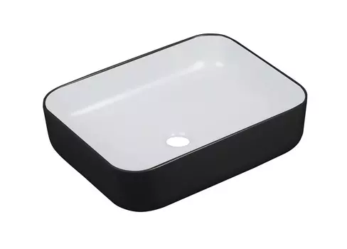 Раковина накладная Milleau MIEL 50 см MU0084-MB/GW белая глянцевая, черная матовая